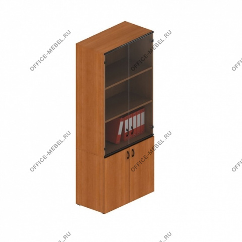 Шкаф для документов со стеклянными дверьми высокий 309 + 605 + 303 на Office-mebel.ru
