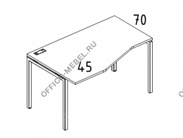 Стол эргономичный левый "Техно" на металлокаркасе DUE А4 Б2 065 БП на Office-mebel.ru