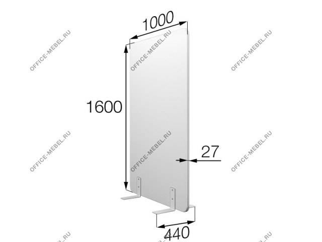 Перегородка без колес fx-100/160 на Office-mebel.ru