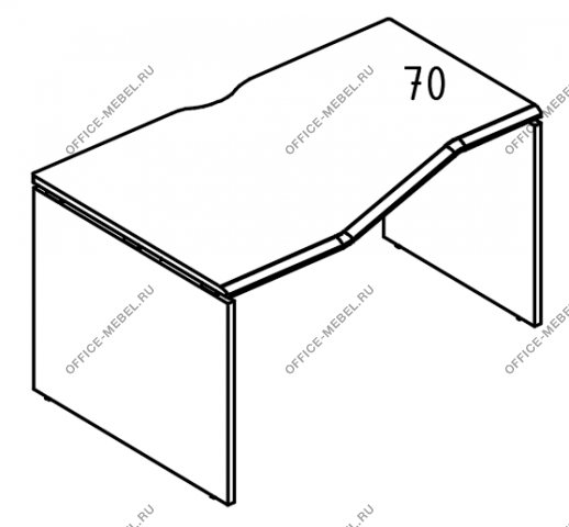 Стол эргономичный "Техно" на каркасе ДСП (1 скос) левый МР МП 063.02  на Office-mebel.ru