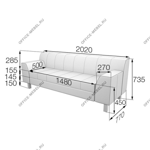 Мягкая мебель для офиса Диван Fl3-2 на Office-mebel.ru