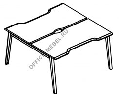 Рабочая станция (2х120) Симметрия опоры МТ 1 скос МР Б1Б 173.04 на Office-mebel.ru