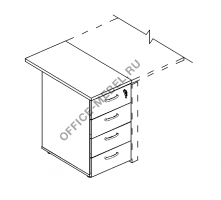 Тумба приставная 4-х ящичная с замком А4 9222 на Office-mebel.ru
