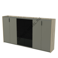ШКАФ СРЕДНИЙ, СО СТЕКЛОМ, ТРЕХСОСТАВНЫЙ 15ШТС.1405			 на Office-mebel.ru