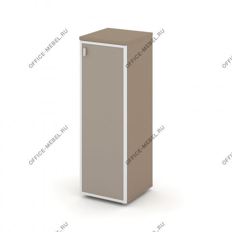 Шкаф средний узкий л\п (1 средний фасад стекло Лакобель  IVORY / UMBRA в раме) ES.SU-2.4R I/U на Office-mebel.ru
