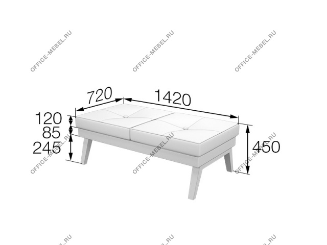 Мягкая мебель для офиса Банкетка Bev2B на Office-mebel.ru