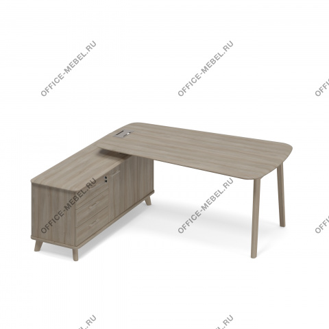 Стoл руководителя с тумбой (тип 3) WOOD л\п ТМ В2 117 на Office-mebel.ru