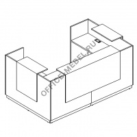 Стойка ресепшен П-образная (полки высокие) А4 9880 на Office-mebel.ru