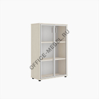 Шкаф средний со стеклом с алюминиевой рамой TRD28543401 на Office-mebel.ru