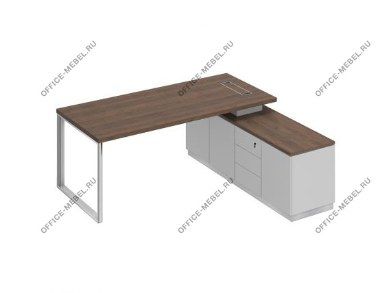 Стол руководителя на опорной тумбе (левый/правый) БР 102 на Office-mebel.ru