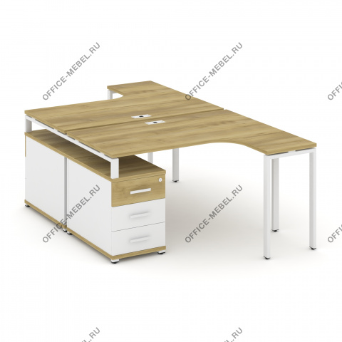 Рабочая станция с двойной опорной тумбой CN.DSA-301 A/B/W  на Office-mebel.ru