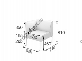 Секция 1-местная правая (левая) Brd1R(1L) на Office-mebel.ru