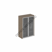 Шкаф для документов средний со стеклянными дверями ПМ 312 ЭА на Office-mebel.ru