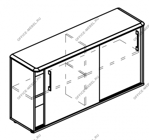 Шкаф-купе низкий (топ МДФ) МР 332 на Office-mebel.ru