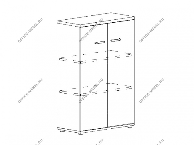 Шкаф средний закрытый А4 9364 БП на Office-mebel.ru