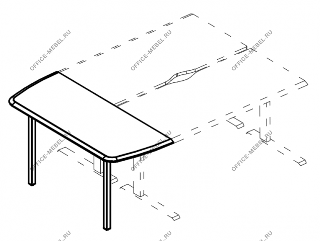 Брифинг-приставка боковая на опоре ML МР А2 078  на Office-mebel.ru
