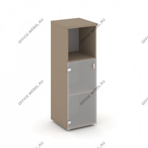Шкаф средний узкий л\п (1 низкий фасад стекло сатин матовый) ES.SU-2.2(L) на Office-mebel.ru
