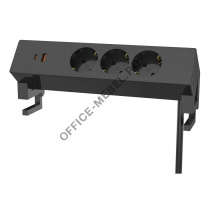 Solo Desk настол. блок розеток ЧЕРНЫЙ на Office-mebel.ru