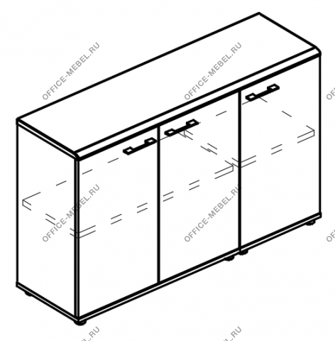 Шкаф комбинированный закрытый низкий (топ МДФ) МР 9354 на Office-mebel.ru