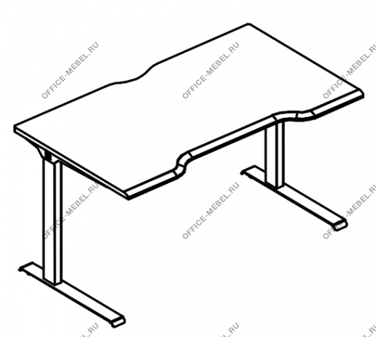 Стол эргономичный "Симметрия" на металлокаркасе МL (1 скос) МР А2 025.04 на Office-mebel.ru