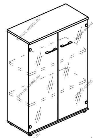 Шкаф прозрачные дверьми топ ДСП МР 9466 на Office-mebel.ru