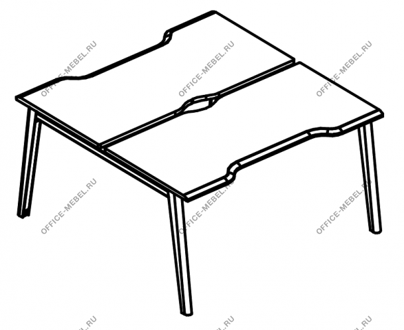 Рабочая станция (2х120) Симметрия на каркас МТ 1 скос МР Б1Б 177.04 на Office-mebel.ru