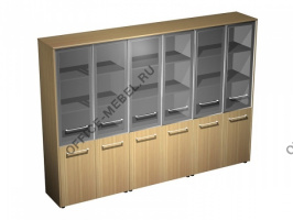 Шкаф для документов со стеклянными дверьми (стенка из 3 шкафов) МЕ 378 на Office-mebel.ru