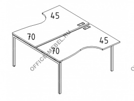 Рабочая станция со столами эргономичными "Классика"на металлокаркасе DUE (2х1600) А4 Б2 185 БП на Office-mebel.ru