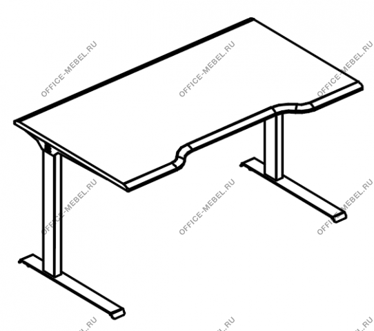 Стол эргономичный "Симметрия" на металлокаркасе МL (2 скоса) МР А2 026.03 на Office-mebel.ru