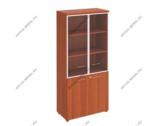 Шкаф для документов со стеклянными прозрачными дверьми в рамке ПТ 0783 на Office-mebel.ru