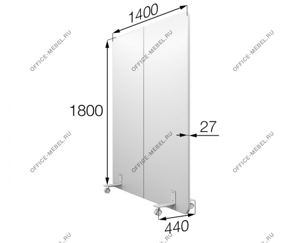 Перегородка на колесах 140/180 mv-140/180 на Office-mebel.ru