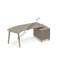 Стол эргономичный л\п с малой тумбой (тип 5) WOOD ТМ В2 131 на Office-mebel.ru