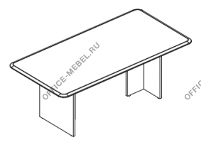 Стол для переговоров прямоугольный на опорах ДСП МР 182 на Office-mebel.ru