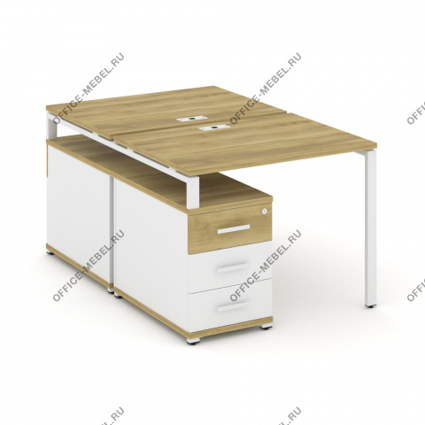 Рабочая станция на 2 места с двухсторонней опорной тумбой CN.DRS-301 A/B/W на Office-mebel.ru