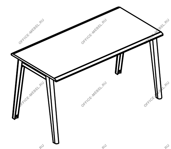 Письменный стол на металлокаркасе МТ (2 скоса) МР Б1Б 012.01  на Office-mebel.ru