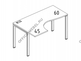 Стол эргономичный левый "Классика" на металлокаркасе UNO А4 Б1 035 БП на Office-mebel.ru