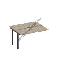 Секция стола рабочей станции на металлокаркасе, столешницы с вырезом А1 БГ 170.2-1 БП на Office-mebel.ru