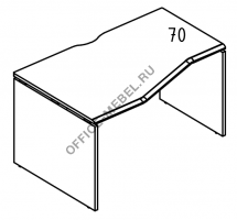 Стол эргономичный "Техно" на каркасе ДСП (1 скос) левый МР МП 065.02 на Office-mebel.ru