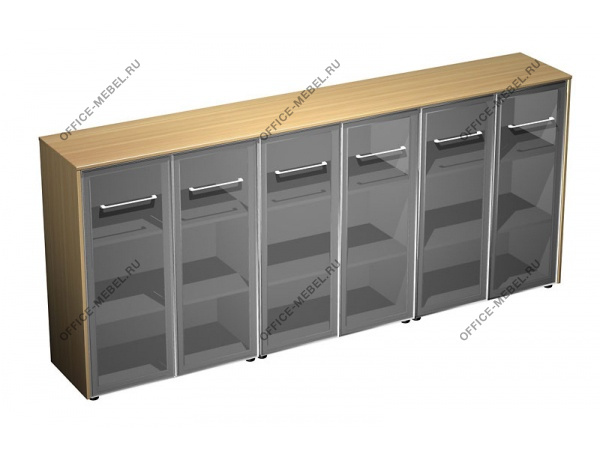Шкаф для документов со стеклянными дверьми (стенка из 3 шкафов) МЕ 340 на Office-mebel.ru