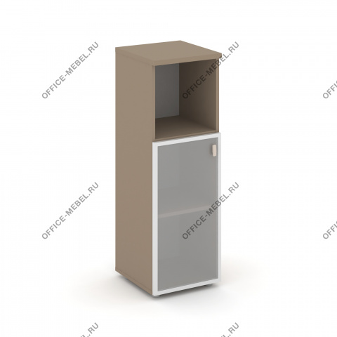 Шкаф средний узкий л\п (1 низкий фасад стекло в раме сатин матовый) ES.SU-2.2R на Office-mebel.ru