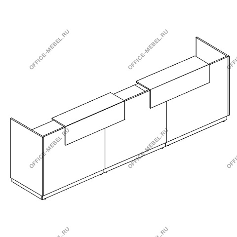 Стойка ресепшен прямая  30* А4 9834-3 на Office-mebel.ru