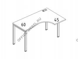 Стол эргономичный правый "Классика" на металлокаркасе UNO А4 Б1 034 БП на Office-mebel.ru