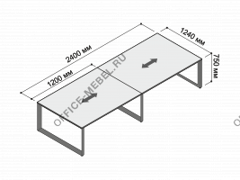 Стол для переговоров 2-х секционный MDF351 на Office-mebel.ru