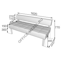 Диван трехместный без подлокотников Bu3 на Office-mebel.ru