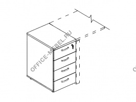 Тумба приставная 4-х ящичная с замком А4 9220 БП на Office-mebel.ru