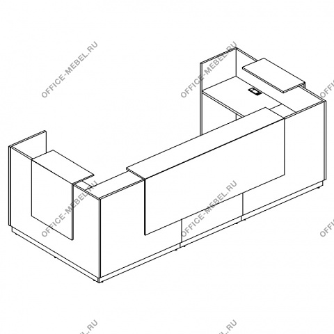 Стойка ресепшен П-образная (полки высокие) А4 9884 на Office-mebel.ru