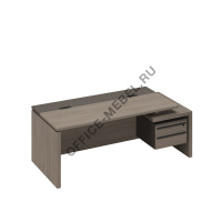 Стол руководителя с тумбой подвесной 2-ящичной с замком правый РС 110 на Office-mebel.ru