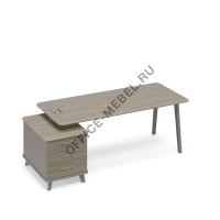 Стол комбинированный на тумбе малой левый (тип 1) ТМ М1 107 на Office-mebel.ru