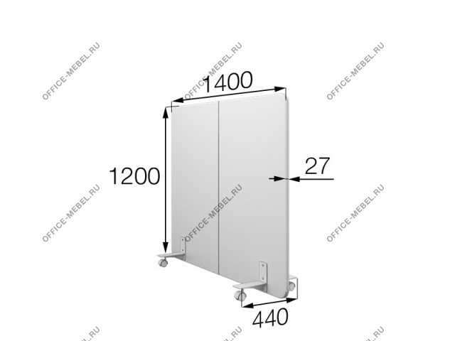 Перегородка на колесах 140/120 mv-140/120 на Office-mebel.ru