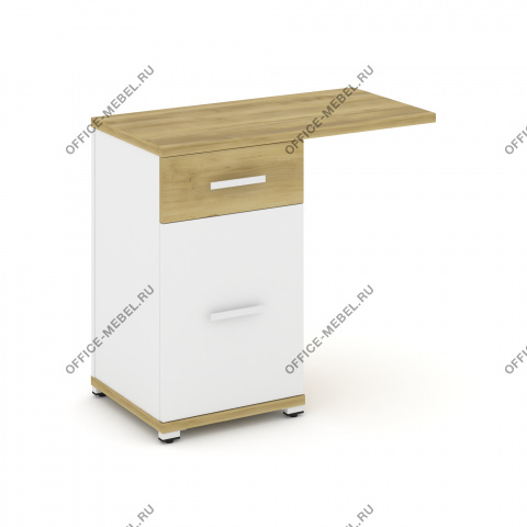 Тумба приставная узкая 1 ящик + 1 распашной фасад со свесом. CN.TUS-003 на Office-mebel.ru